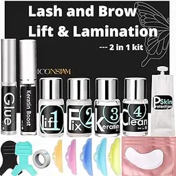 Eyelash Perm Eyebrow Lamination 2 in 1 Kit Easy DIY at Home 5 Minutes Curl Lift Long-Lasting a Month Professional Tool Make Lash and Brow More Volume 6 Weeks (2 1-Lash kit), Black-picture-40
