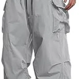 areal fashion Men's Cargo Pants, Elastic Waist, Multiple Pockets, Loose Fit, Casual Style-picture-46