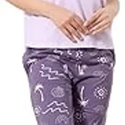 neslyf Women's Pure Cotton Tshirt and Printed Pajama Set | Night Suit Set | Lounge Wear | Night Dress | Pyjama Set-picture-36