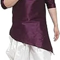 saifoo Men's Self Design Kurta and Dhoti Pant Set-picture-38