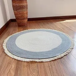 FREEDOO Round Rug - Braided Reversible Rug for Living Room Bedroom (28 Inch / 70 CM, Round)-picture-10