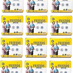 Friends Classic Unisex Adult Diapers Pants Style-10 Count/Pack With Odour Lock And Anti-Bacterial Absorbent Core- Waist Size 25-48 Inch ; 63.5-122Cm (Medium, 120 Count)-picture-31