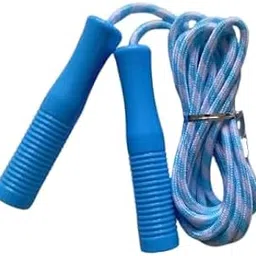 Fitness Jump Rope with Foam Handles, Blue and White Braided Cord, Exercise Equipment for Speed, Stamina and Muscle Building-picture-55