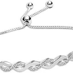 fabunora 925 Sterling Silver Infinity Twisted Zirconia Adjustable Valentine's Day Gift Bracelet for Girlfriend/Wife | Gift for Girlfriend, Gift for her-picture-51