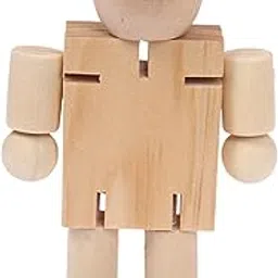 HEAVENGLOW Unfinished Wooden Robot Incomplete Puppet Ornaments Smooth Surface | Crafts | Multi-Purpose Craft Supplies | Crafting Pieces | Wooden Pieces-picture-12