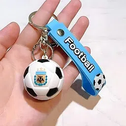 retrix Messi Keychain, Football Keychains, Soccer Keychain, Lionel Messi Jersey Keychain, Football Gifts, Messi blue jersey 3D rubber Keychain with strap-picture-41