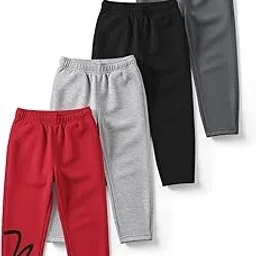 HELLCAT Trendy Solid Cotton Blend Regular Fit Track Pant for Boys - Pack of 4-picture-44