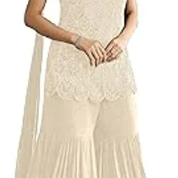 rudraprayag Women's Georgette Semi Stitched Embroidery Beads Work Straight Sharara Palazzo Anarkali Suit With Dupatta-picture-48
