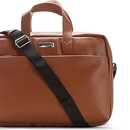 cross Laptop Messenger Bag For Men and Women | 15 Inch Briefcase Leather Office Bag For Men With Splashproof And Padded Protection | Multipacket with Adjustable Shoulder Strap-picture-19