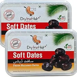Dry Fruit Hub Soft Dates 1Kg Fresh Mazafati Dates Khajoor Pack Of 2 Each 500g | 100% Natural Soft, Juicy & Fresh | No Added Sugar And Preservatives | Healthy Snack | Perfect for Snacking, Baking, Smoothies-image-10