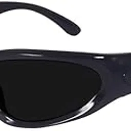 valwick Sporty Wrap-Around Sunglasses, Black Frame with Dark Lenses, UV Protection-picture-33