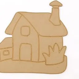Chintavan Enterprise Pre Marked Craft Shine House Blank MDF Wooden Cutouts for Creative Home Décor for Kids (12 inch)-image-50