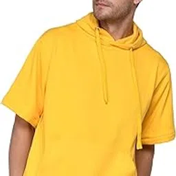 sxv style SXV Solid Plain Half Sleeve Sweatshirt Hoodie for Men-picture-47