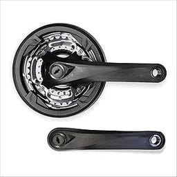 Aruvia Bicycle Chainwheel Crankset 3-Speed (24T 34T 42T Teeth) 3 Speed Chaingear Fit for All Kind of Bicycles Cotterless Crank Set Diamond Hole-Black Design-image-21