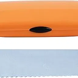 vivid Vision Unisex Adult Lightweight Eyewear Specs Case Cover | Free With Cleaning Cloth | Protect Eye Glasses | Plastic | Spectacles | Cases | IC - 633 ABS_Orange with Cloth-picture-11