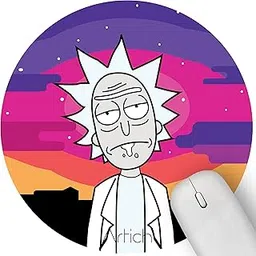 Artich Designer Gaming Mouse Pad for Office Laptop/Computer with Super Soft Non-Slip Rubber Base and Lycra Cloth Surface for Silky Touch Circle (Rick & Morty)-picture-26