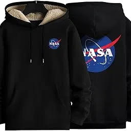 togs & terre Stylish Printed Fur Hoodie for Women | Winter Wear Hooded Sweatshirt | Cozy Hoodies for Women NASA-picture-20