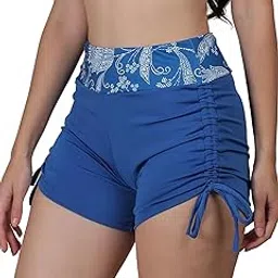 High Waisted Adjustable Side Ties Swimsuit Bottom Tummy Control Bathing Swim Shorts for Women-image-21