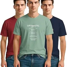 bullmer Trendy Printed Round Neck Half Sleeve Tshirt for Men | Mens Crew Neck Tshirt - Pack of 3-picture-12