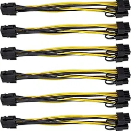 PCIe 8 Pin Female to Dual 8 Pin (6+2) Male PCI Express Adapter Power Cable PCIE Y - Splitter Cable 12.5 Inches (6 Pack)-image-70