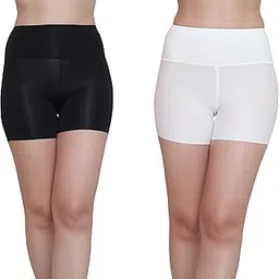 glamoras Women’s High Waist Ice Silk Stretchable Seamless Comfortable Safety Shorts Boy Short Panties Soft & Comfy Knitted Under Skirt Shorts | Cycling and Tights Shorts | Pack of 2-picture-27
