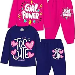 mini myn Girls Regular Fit Cotton T Shirts and Pyjamas Set-picture-38