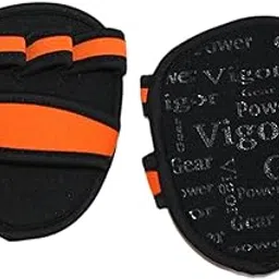 BNF® Gym Grip Pads | Sturdy Fingerless Gloves for Weightlifting, Pull Ups & Gymnastics | Anti Slip Polyester Cotton | Comfortable, Durable Black & Orange Premium Grip Tech, Distilled Comfort-picture-28