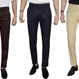kundan Men's Poly-Viscose Blended Formal Trousers (Pack of 3 Trousers)-picture-38
