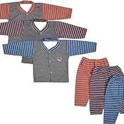 BabyBlossom Front Open Kids Thermal Top & Pjama Set for Baby Boys & Baby Girls, Pack of 3 (Dark Color) image 1