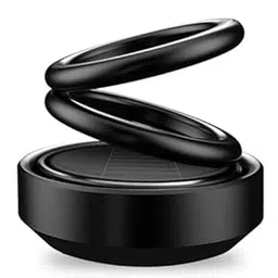 Solar Power Rotating Double Ring diffuser for Dashboard Air Freshener, 360 Degree Solar Rotating Perfume Double Ring For dasboard, Home, Office (Black)-picture-23