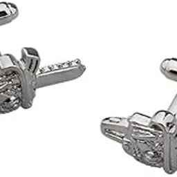 mrcuff Chainsaw Lumberjack Chain Saw Pair Cufflinks in a Presentation Gift Box & Polishing Cloth-picture-28