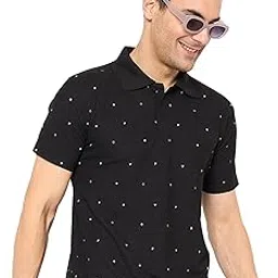 kasma Men's Cotton Blend Polo Tshirt Has a Short Sleeve & Straight Hem-SNGKS-MICRO11BLK-picture-51