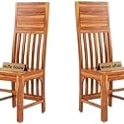 VINAYAK ART PLACE Wooden Dining Chairs Set of 4, Solid Sheesham Wood, Diamond Cut, Honey Finish-34-picture-21