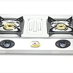 Bajaj CX 8 Stainless Steel Gas Stove | 2 Burner | ISI Certified | Heavy Brass Burners | Open 【Silver】-picture-18