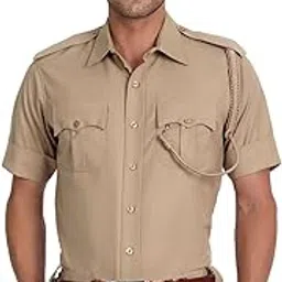 uniformer Khaki Police Half Sleeves Shirt for Men | Men's Durable & Comfortable Uniform | Breathable & Lightweight | Ideal for Police | Easy to Maintain-picture-26