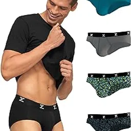 xyxx Men's Ace & Shuffle Micromodal Regular Fit Solid & Printed Antimicrobial Briefs with No Marks Waistband (Pack of 5)-picture-34