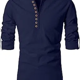 Cotton Blend Plain Men's Kurta | Mens Casual Kurta | Men Stylish Kurta | Men's Regular Fit | Men Formal Kurta | Men's Slim Fit (M- Size)-image-70