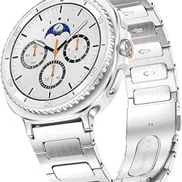 MOROFY Solid Metal Stainless Steel Strap Compatible With Samsung Galaxy Watch 8 Band 40mm 44mm (2025) Adjustable No Gap Band for Galaxy Watch 8 Classic 46mm - Silver-picture-10
