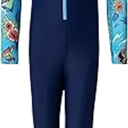 Speedo Boy's Endurance10 Sleeve Print All in One Suit | Chlorine Resistance |Shape Retention Fabric | Front Zipper Closure | UPF 40+ Sun Protection-picture-28