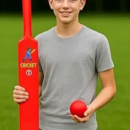 Plastic Bat and Ball Combo for Kids 10 to 15 Years Old Teen – Small Size Cricket Play Set | Safe, Lightweight & Durable | Indoor & Outdoor Fun | Ideal Sports Toy for Small Children-picture-31