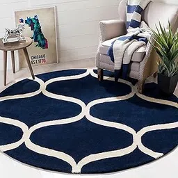 Carpet Mahal Handwoven Thick Woolen Round Carpet Premium Collection for Living Room Bedroom and Hall, Size-6 x 6 Feet Round (Color-Multi)-picture-40