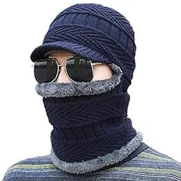 ELRINZA Winter Knit Beanie Woolen Cap Hat and Neck Warmer Scarf Set for Men & Women (2 Piece)-image-64