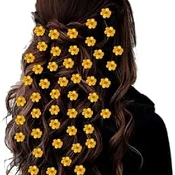 Hair Flare Hair Pin, Bright Flower with 1 Center Bead, Pack of 50 Pins_2767 image 1