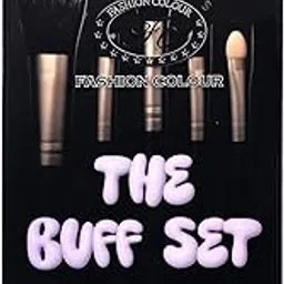 Fashion Colour The Buff Set 5-Piece Makeup Brush Set | Cruelty-Free, Vegan & Recyclable Brushes | Powder, Eyeshadow, Angled Contour, Eyebrow & Eyeshadow Stick Brushes | Professional & Travel-Friendly Set-image-23