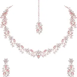 atasi international American Diamond AD with Colorful Crystal Necklace Jewellery Set for Women/Girls | Perfect for Weddings, Parties & Festive Occasions-picture-23