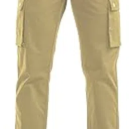 belano Men's Regular Fit Khaki Cargo Trousers-picture-26