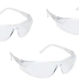 Ekon Pack of 3 Multipurpose UV Protected Curve Shape Full Rim Clear Safety Goggle Eye Protection Sunglasses Goggles For Dust Medical Lab Construction industrial Unisex - Transparent Clear-picture-52