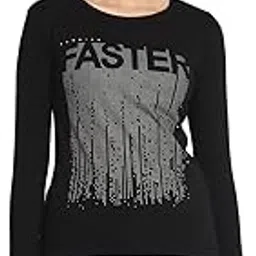 ap'pulse Women Regular Fit Printed Long Sleeve Thumbopen Round Neck Tshirt-picture-13