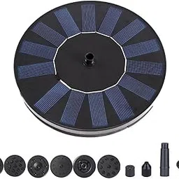 Hulutan-Mini solar bird bath fountains, Upgrade Solar Fountain with 6 Nozzle, Free Standing Floating Solar Powered Water Fountain Pump for Bird Bath, Garden, Pond, Pool, Outdoor (16cm)-picture-34