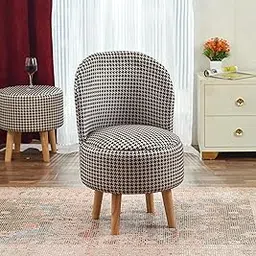 NACIA Printed Ottoman Chair Pouffe Stool (18x32 Inch) | Stylish Mudda Footrest & Seat for Living Room | Puffy Foam Wooden Leg Stool | Perfect Pouf for Home Décor, Sofa & Dressing Table (Black Monster) image 1